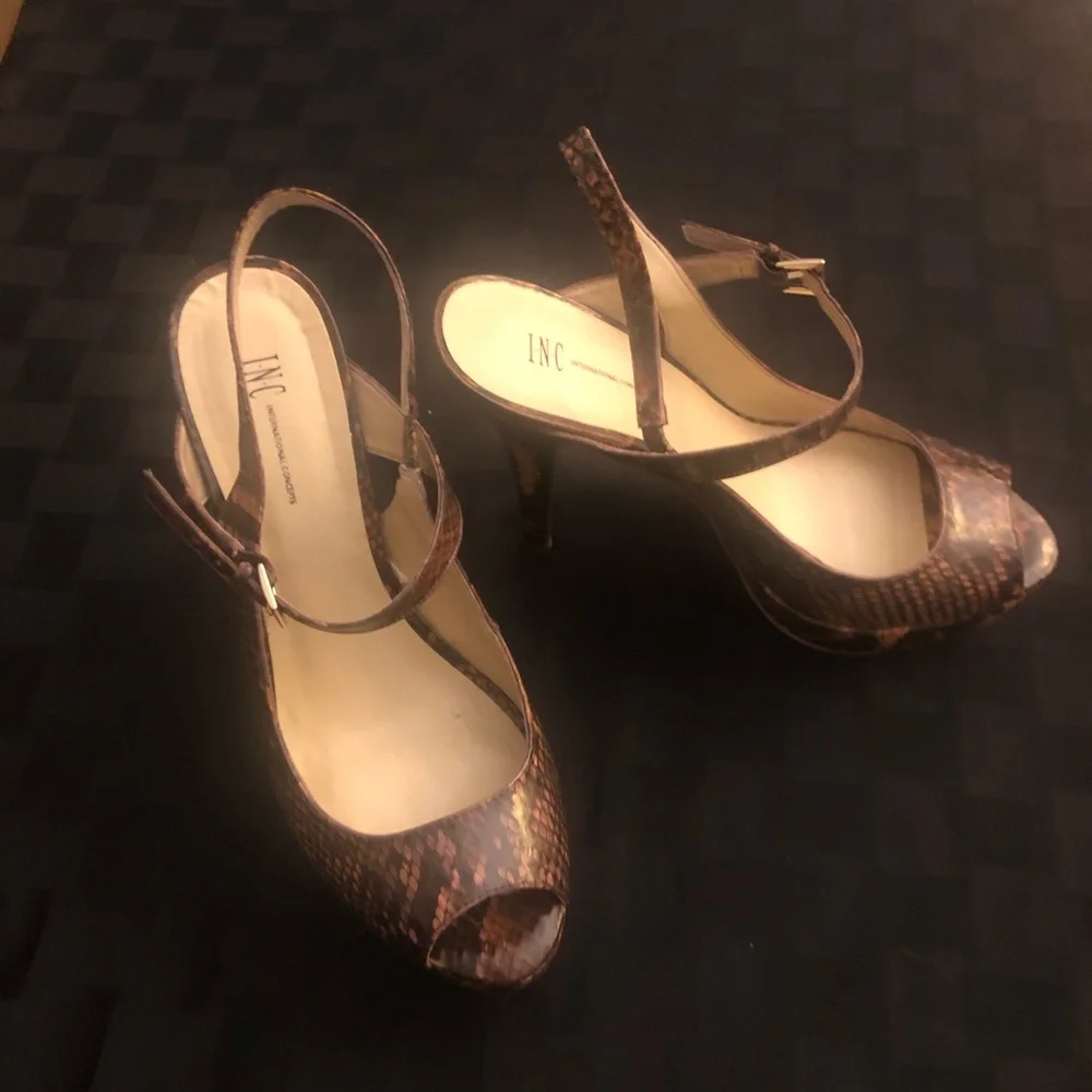 INC International Concepts Brown Platform Heels